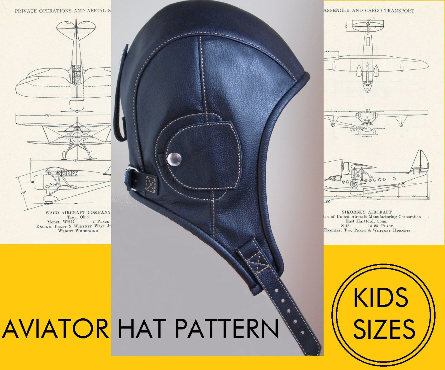 Steampunk Style Aviator Hat Kids Size – Digital Pdf Pattern | Lazy throughout Printable Aviator Hat Pattern Free