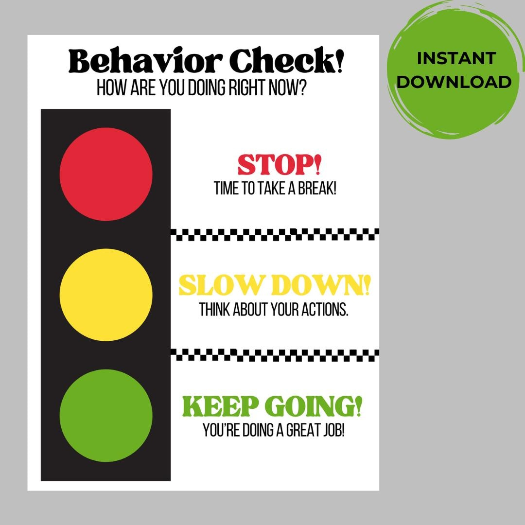 Stop Light Behavior Chart Printable Kids Behavior Chart Behavior with Stop Light Behavior Chart Printable