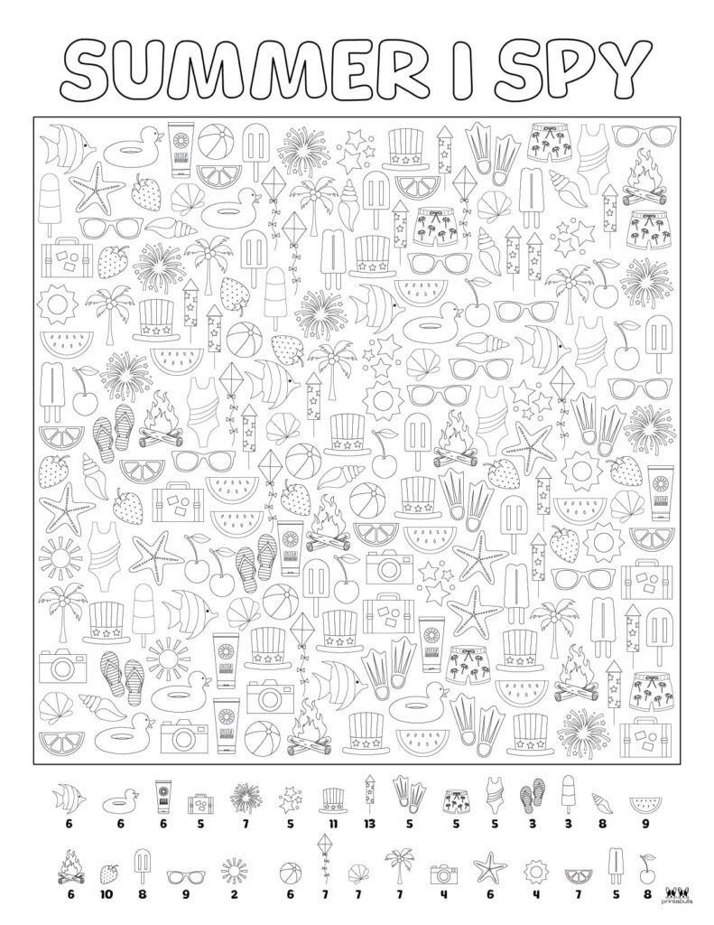Summer I Spy - 4 Free Printables | Printabulls intended for Free I Spy Printables For Adults