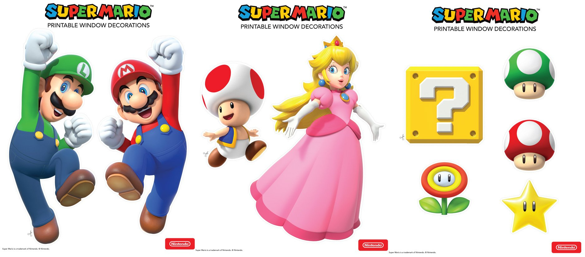Super Mario Printable Decorations - Play Nintendo. inside Super Mario Stencils Free Printables
