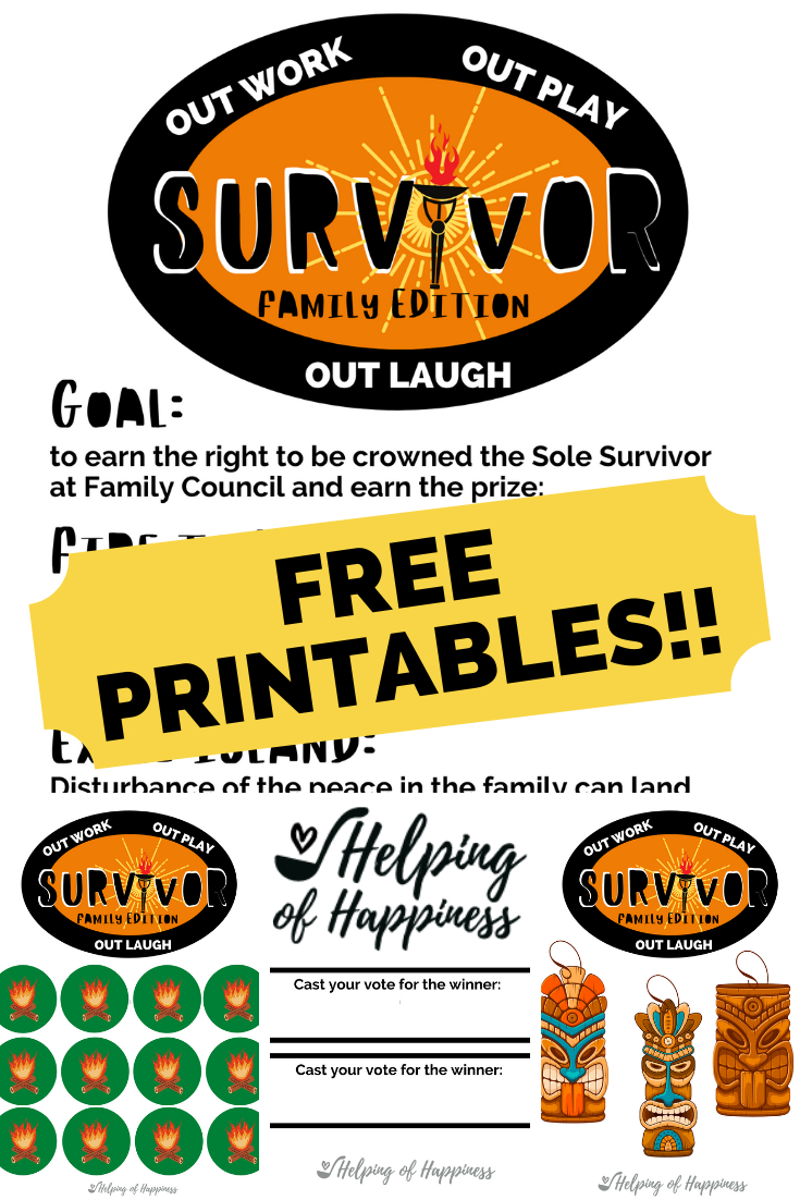 Survivor Family Edition! — Helping Of Happiness inside Free Survivor Printables
