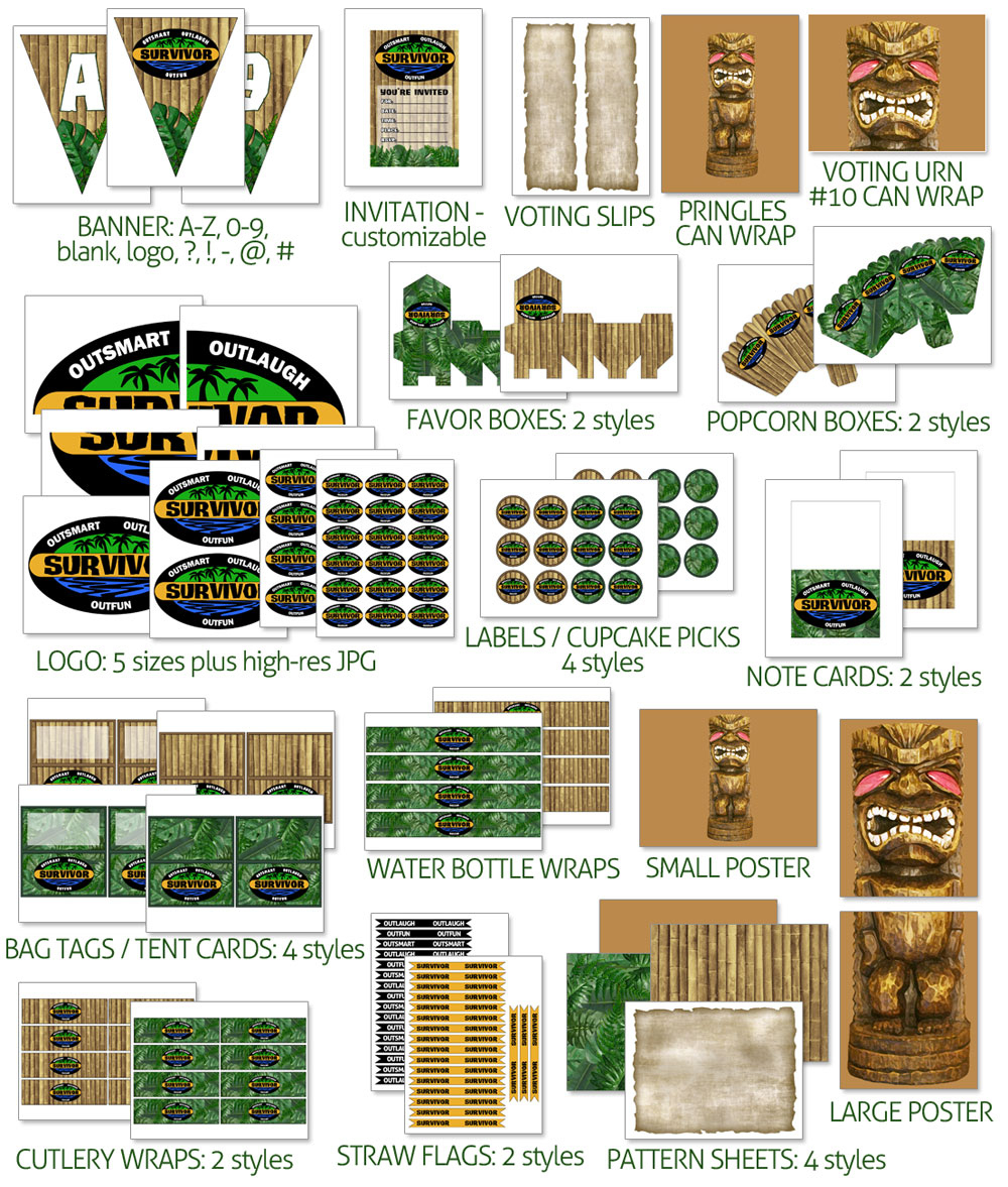 Survivor Party Printables | Chica And Jo regarding Free Survivor Printables