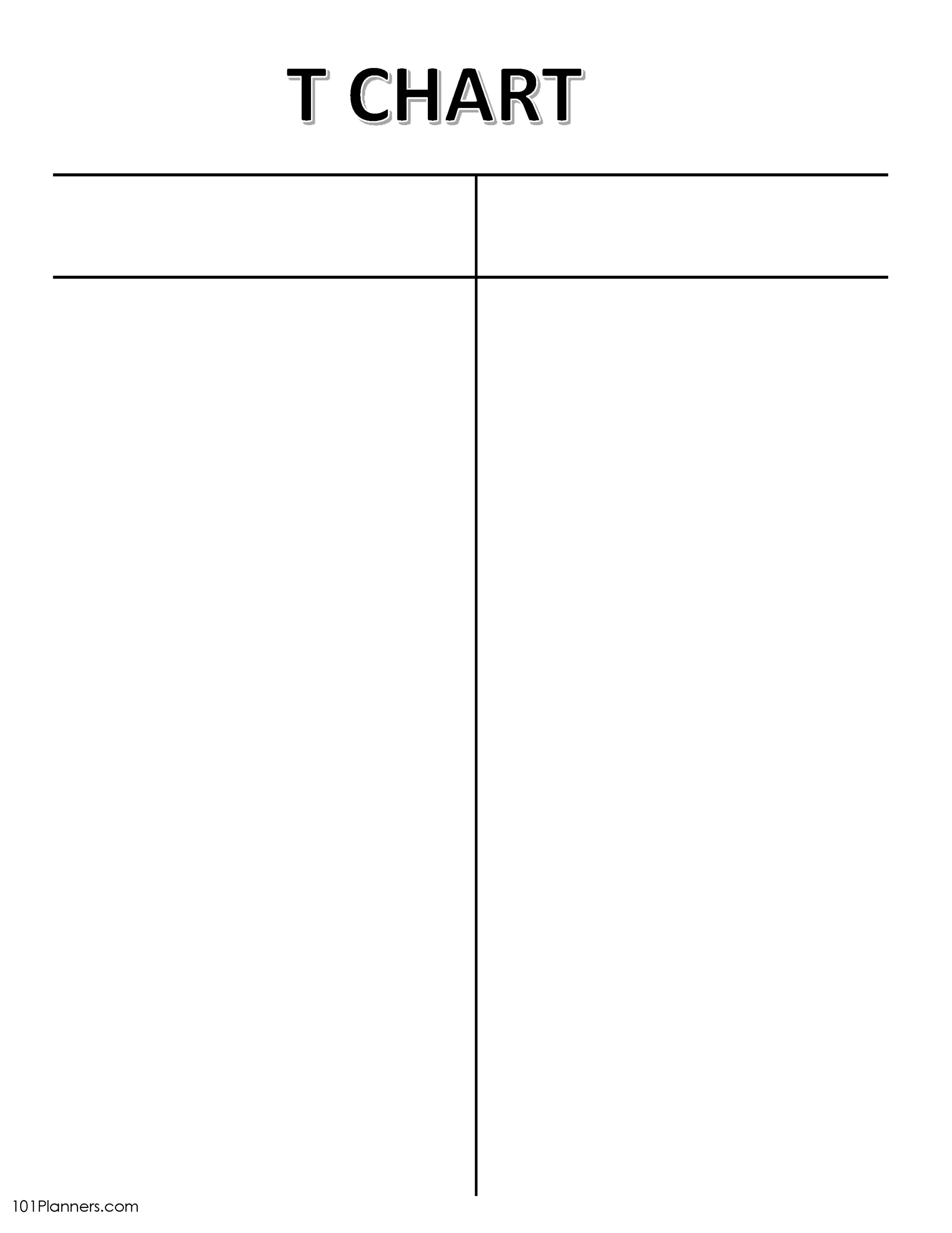 T Chart Template | Online Or Editable And Printable in T Chart Printable