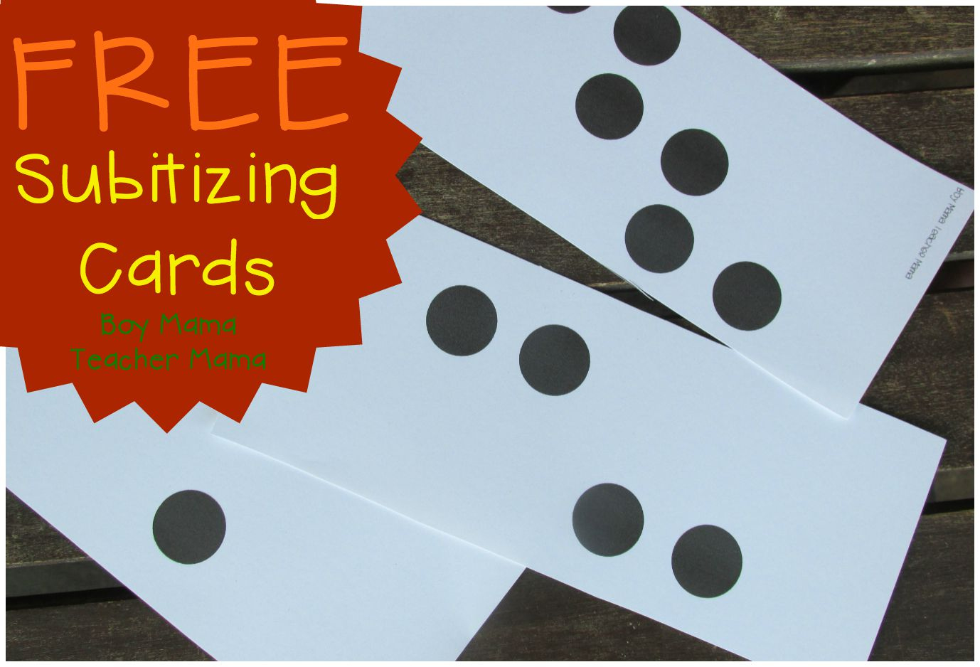 Teacher Mama: Free Subitizing Dot Cards {After School Linky} - Boy inside Free Printable Subitizing Cards