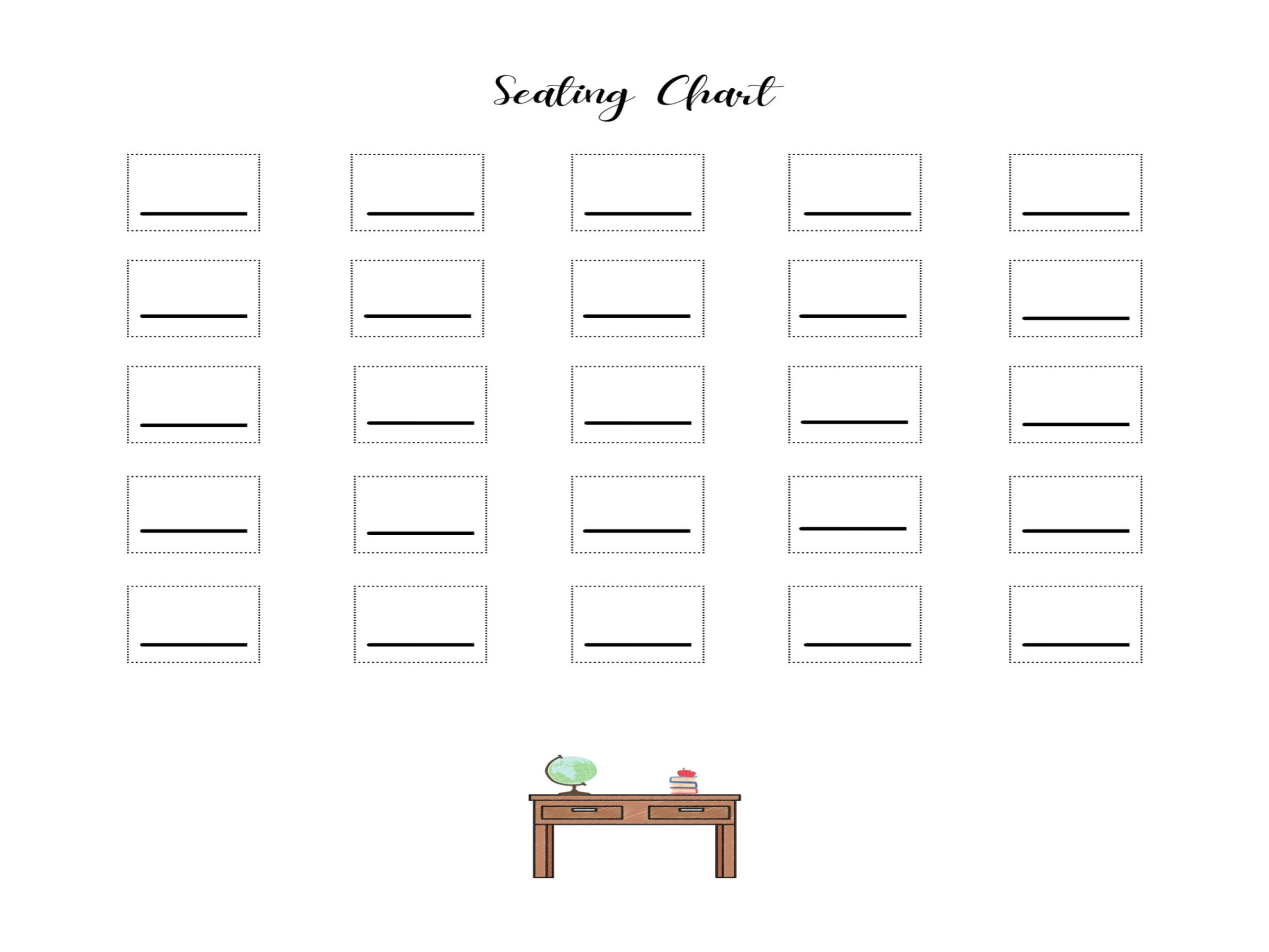 Teacher&amp;#039;S Classroom Seating Chart Printable Pdf - Etsy Uk within Seating Chart Printable