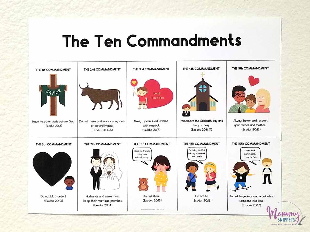 Ten Commandments For Kids- Simple 10 Commandments Printable throughout Free Printable Copy Of The Ten Commandments