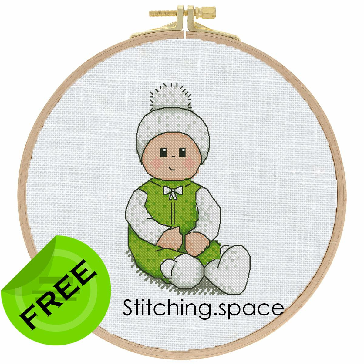 The Free Printable Pdf Cross-Stitch Pattern “Baby Winter” In with Free Printable Baby Boy Cross Stitch Patterns