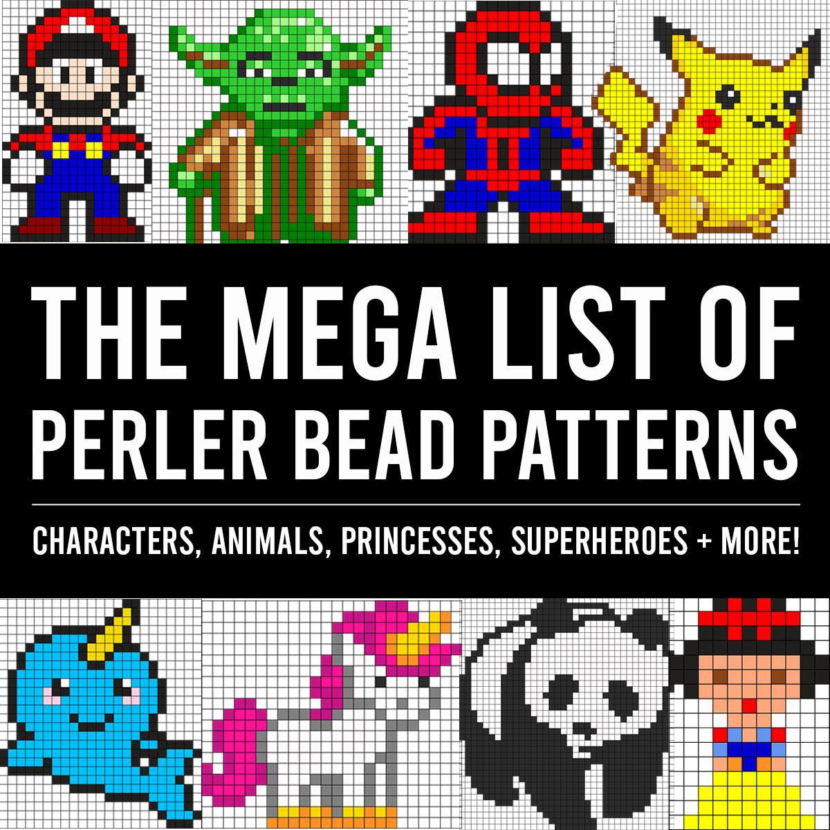 The Giant List Of Perler Bead Patterns {Fuse Beads, Melty Beads in Perler Beads Patterns Free Printable