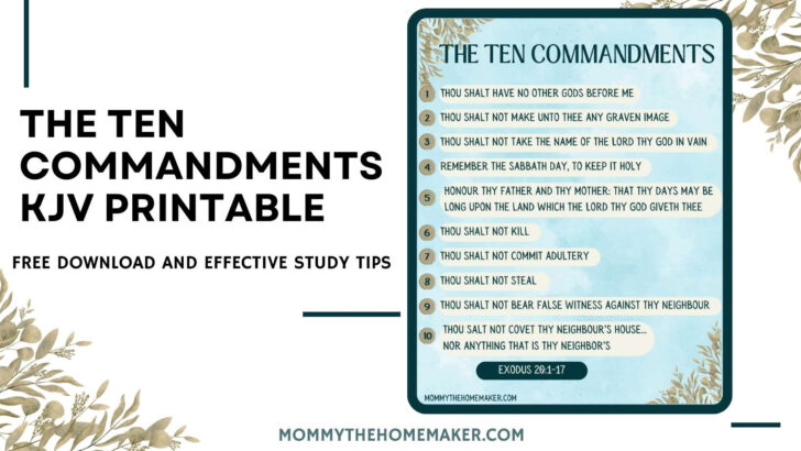 10 Commandments Free Printable
