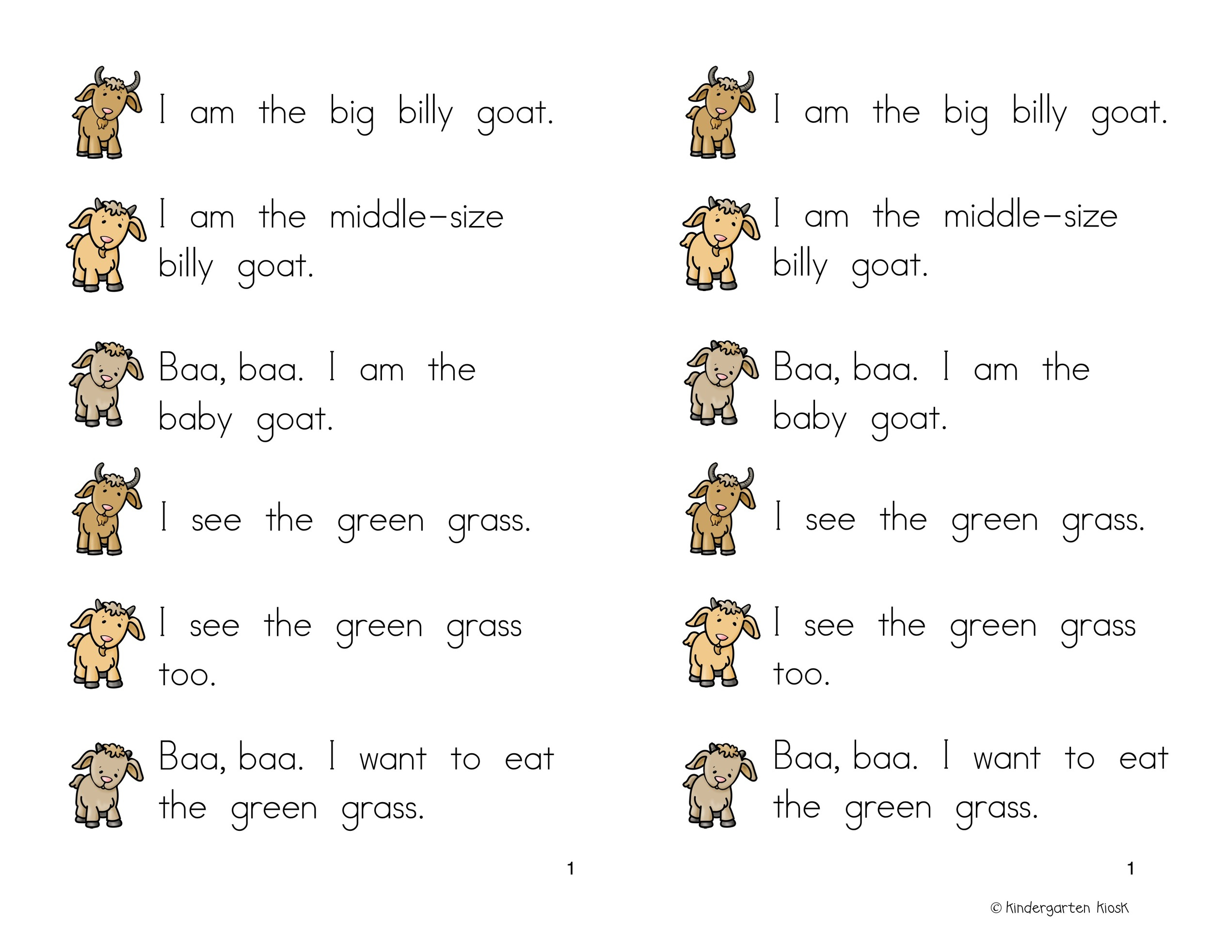 Three Billy Goats: Reader&amp;#039;S Theater Or Partner Play — Kindergarten within Free Printable Readers Theater Scripts