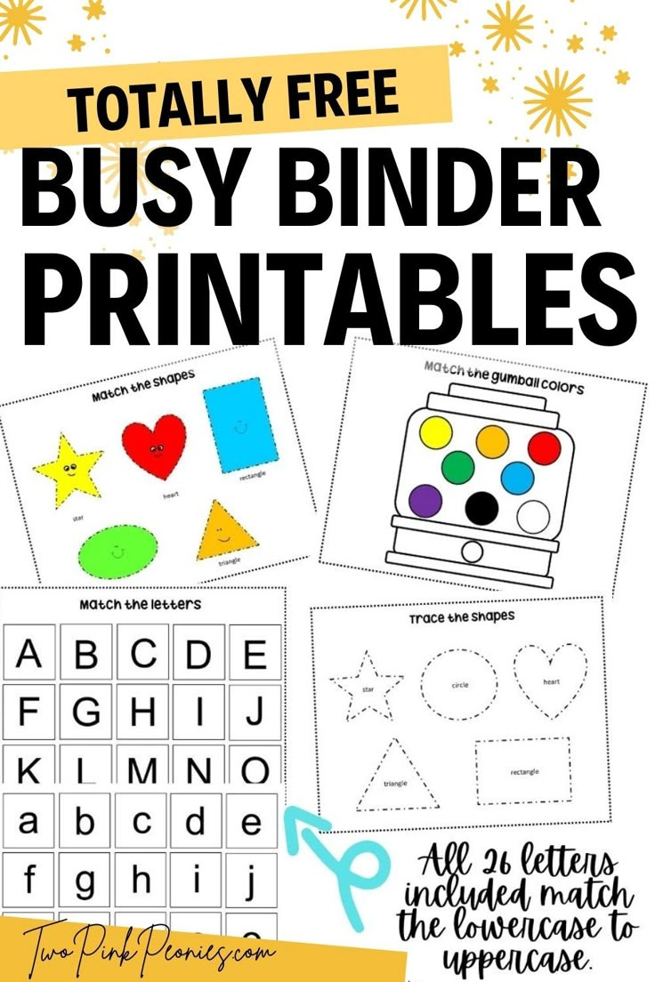 Totally Free Busy Binder Printables {Perfect For Toddlers for Free Busy Binder Printables