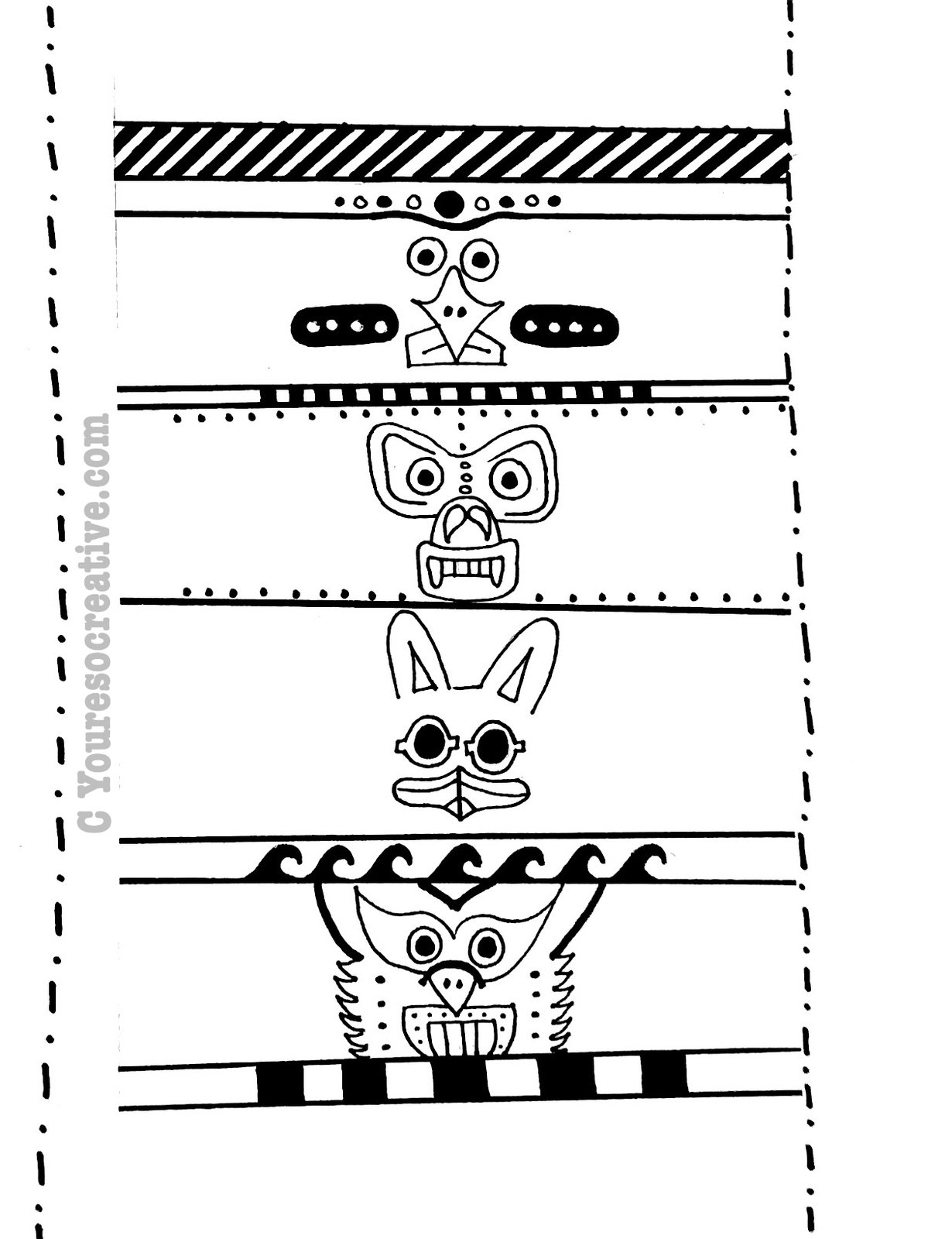Totem Pole - You&amp;#039;Re So Creative ! regarding Free Printable Totem Pole Patterns
