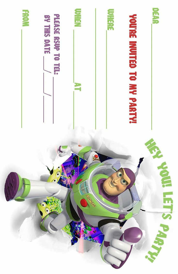 Toy Story Buzz Lightyear Free Prinatble Party Invitations pertaining to Buzz Lightyear Birthday Card Free Printable
