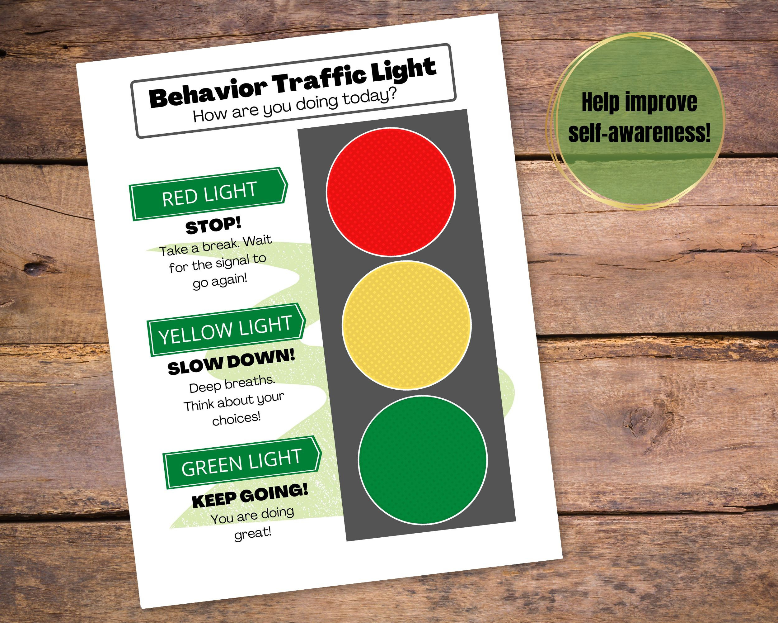 Traffic Light Behavior Chart, Printable Behavior Chart For Kids - Etsy in Stop Light Behavior Chart Printable
