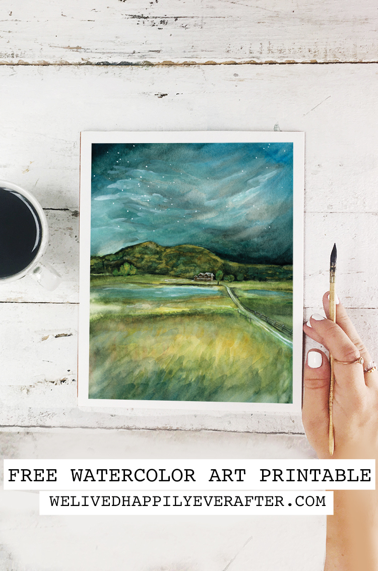 Transition To Fall In The Mountains Watercolor Painting – Free throughout Free Printable Watercolor Pictures to Paint