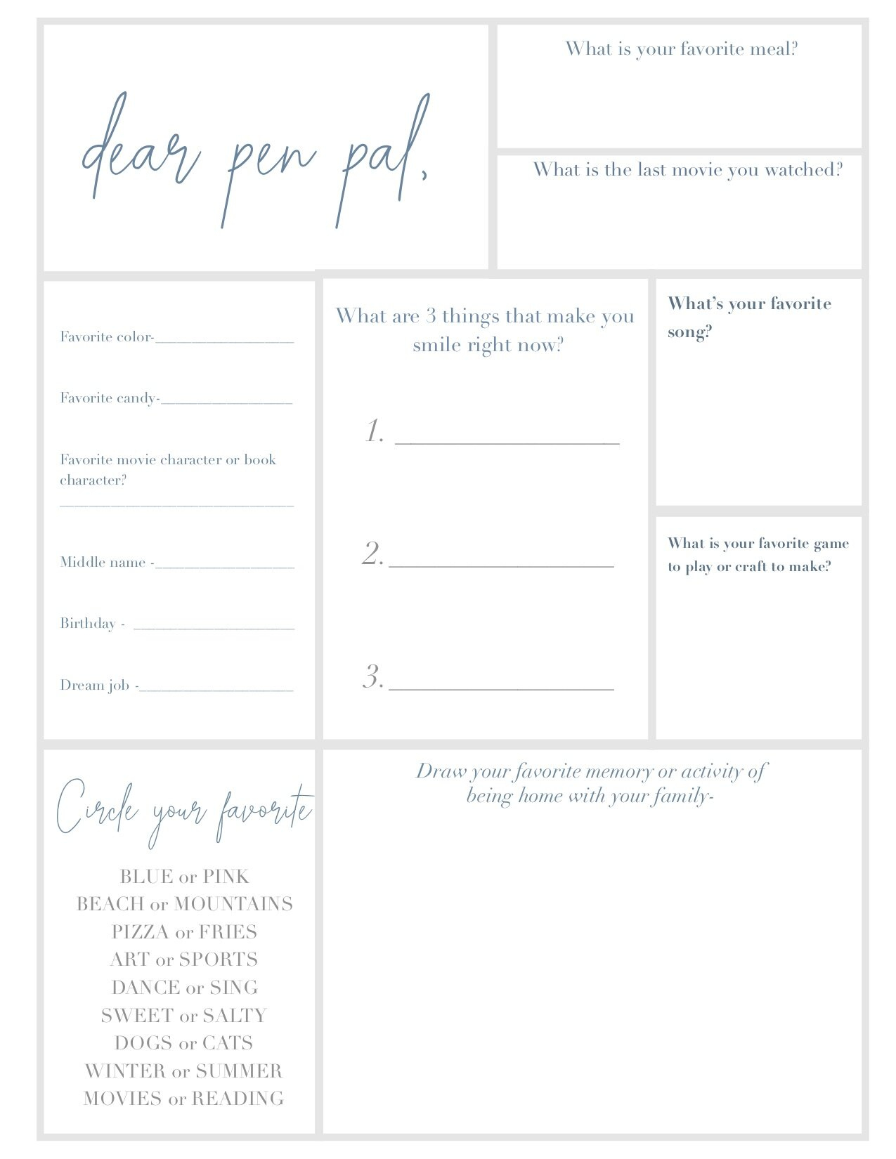 Truth &amp;amp; Co F R E E Kid&amp;#039;S Activity Printables - Pen Pal Kit &amp;amp; Paint with Free Pen Pal Printables