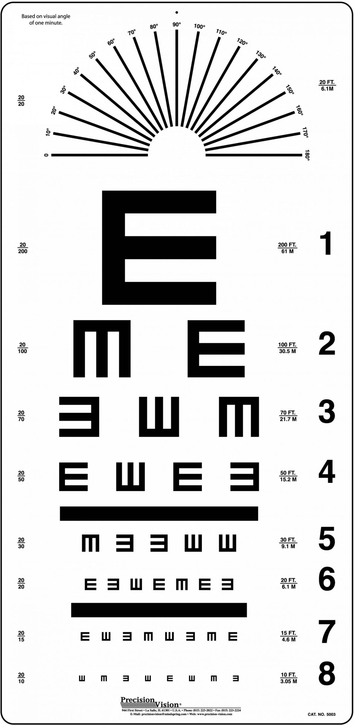 Tumbling &amp;quot;E&amp;quot; Eye Chart - Precision Vision inside Snellen E Chart Printable