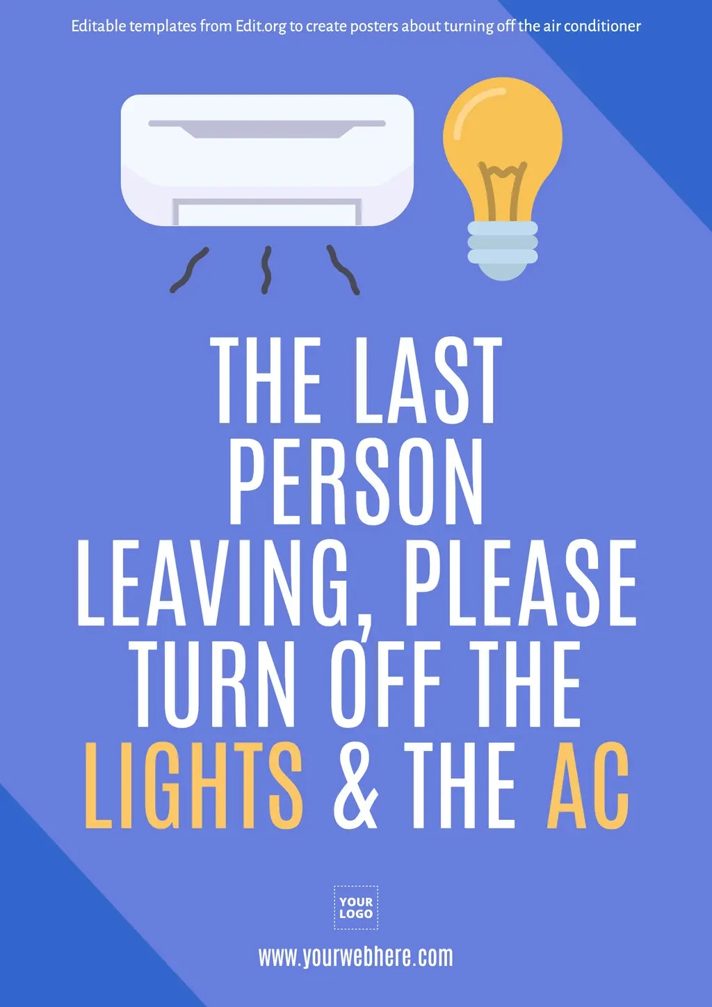 Turn Off The Air Conditioner Posters pertaining to Free Printable Turn Off Light Signs