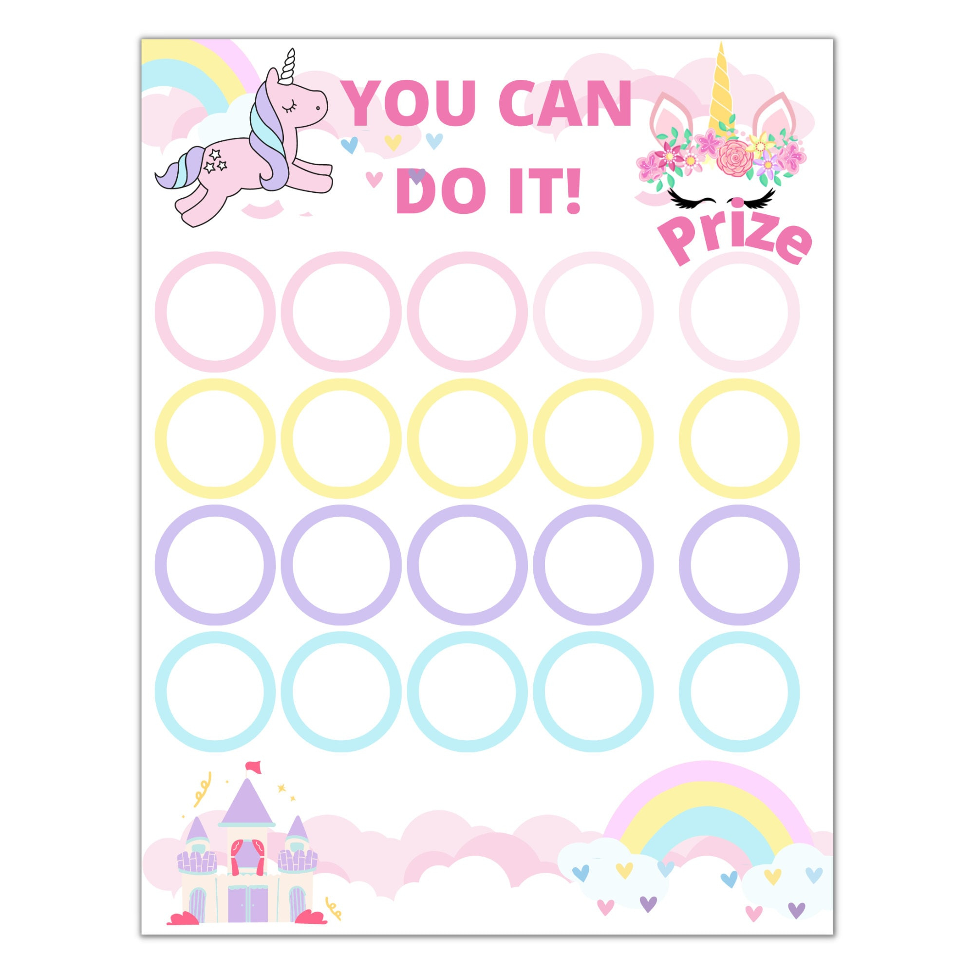 Unicorn Reward Chart | Printable Unicorn Sticker Chart | Daily throughout Unicorn Reward Chart Printable