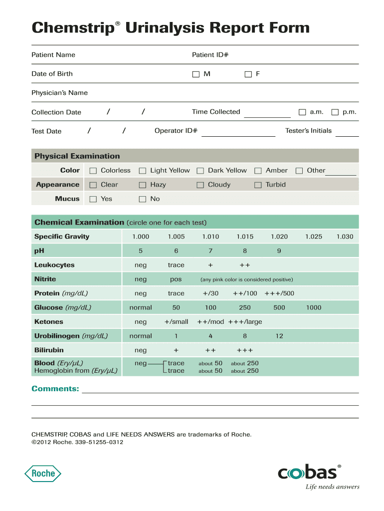 Urinalysis Dipstick Results Form Pdf - Fill Online, Printable within Urine Dipstick Results Chart Printable