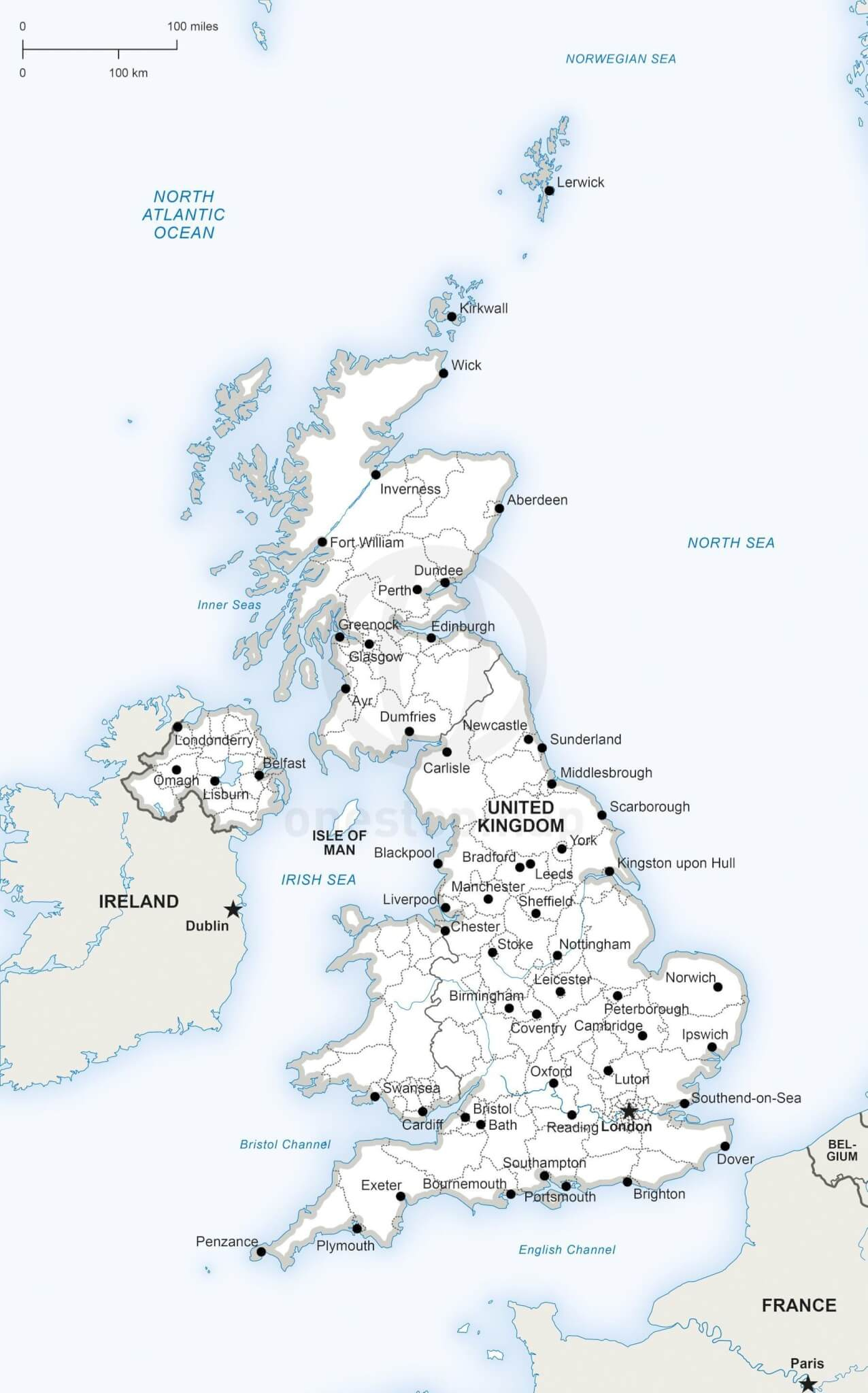 Vector Map Of United Kingdom Political | One Stop Map inside Uk Map Printable Free