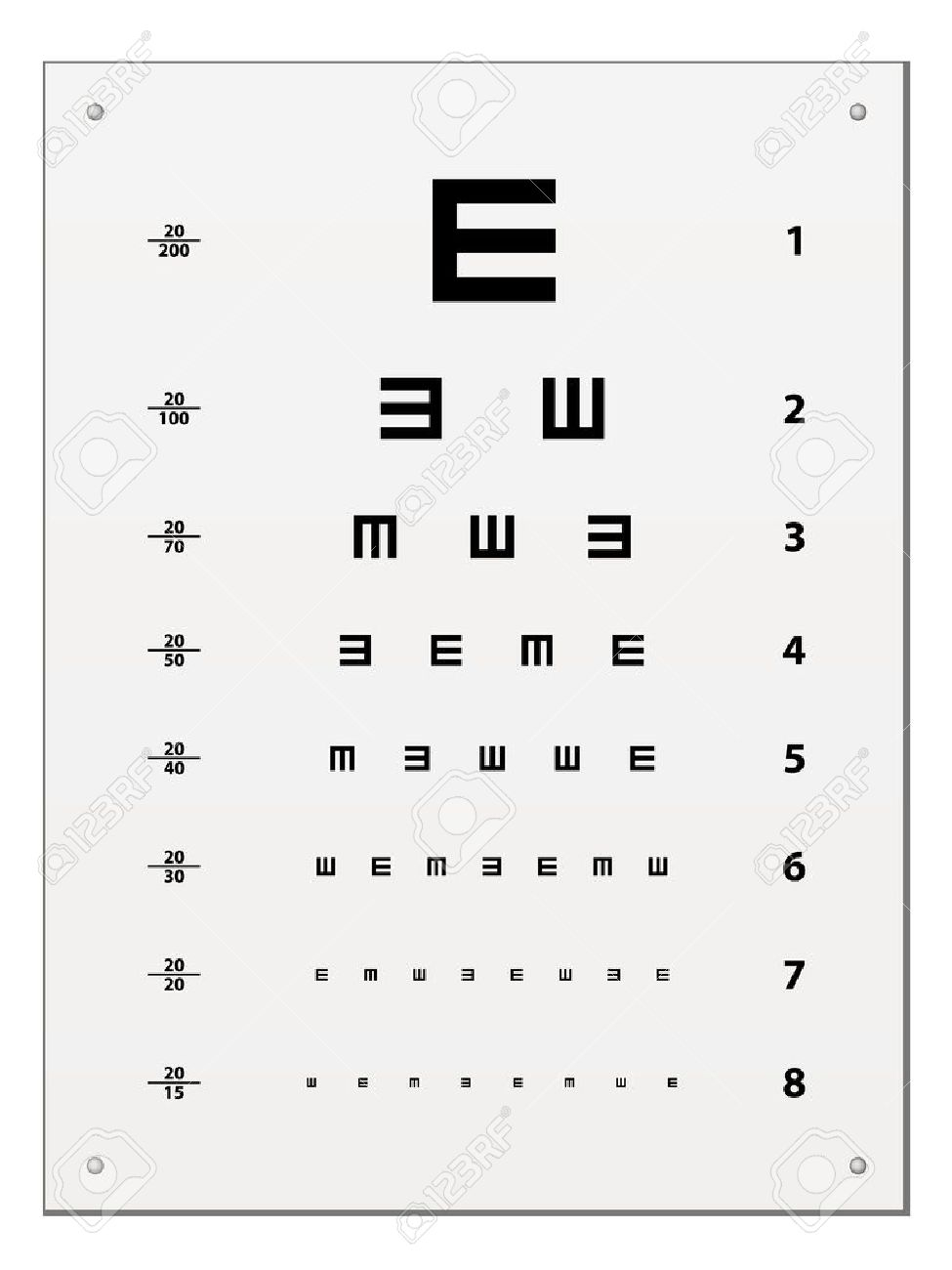 Vector Snellen Eye Test Chart Royalty Free Svg, Cliparts, Vectors in Dmv Eye Chart Printable