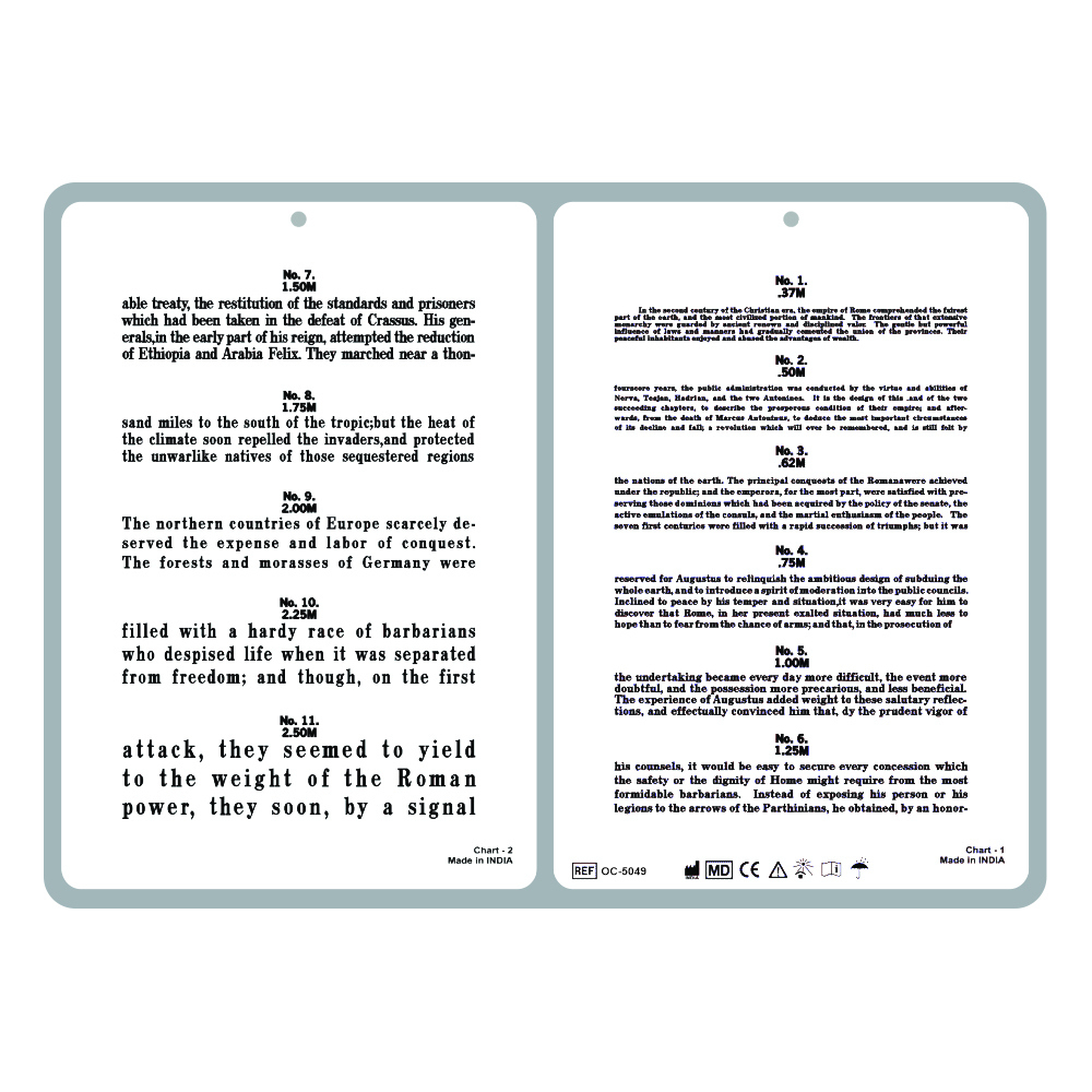 Visual Acuity Chart | Model Oc- 5049 - Optitech Eyecare in Jaeger Chart Printable