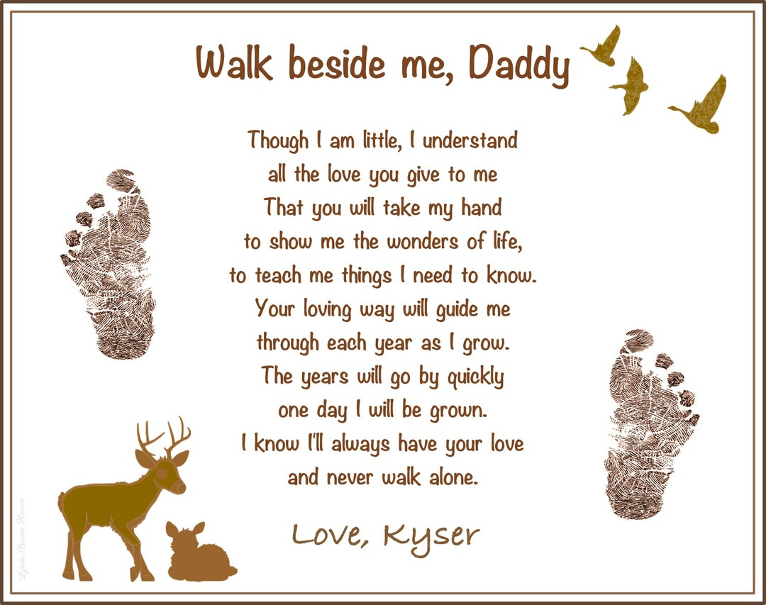 Walk Beside Me Daddy© Poem 8X10&amp;quot; Print | Personalized With Baby&amp;#039;S intended for Walk With Me Daddy Free Printable