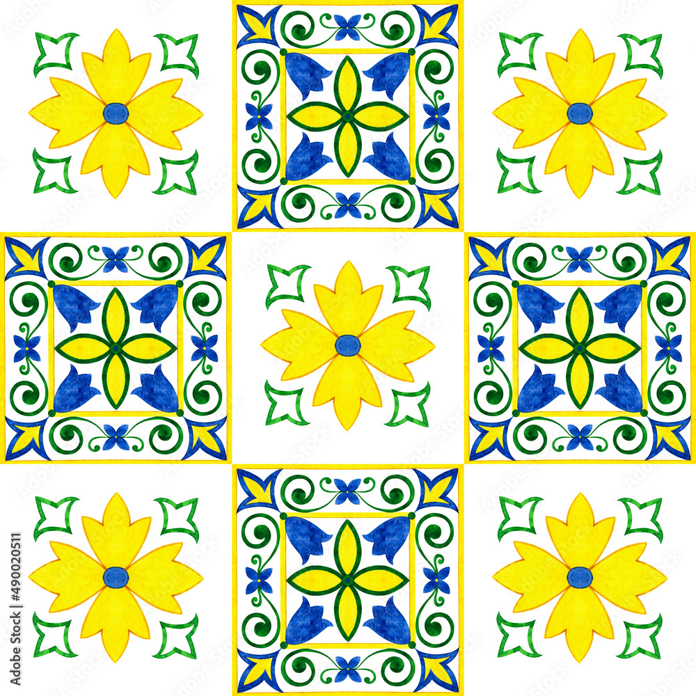 Watercolor Maiolica, Vietri, Spain, Sicilian, Italian intended for Free Printable Patterns of Italy
