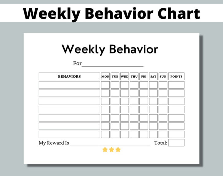 Behavior Chart Printable For Teachers