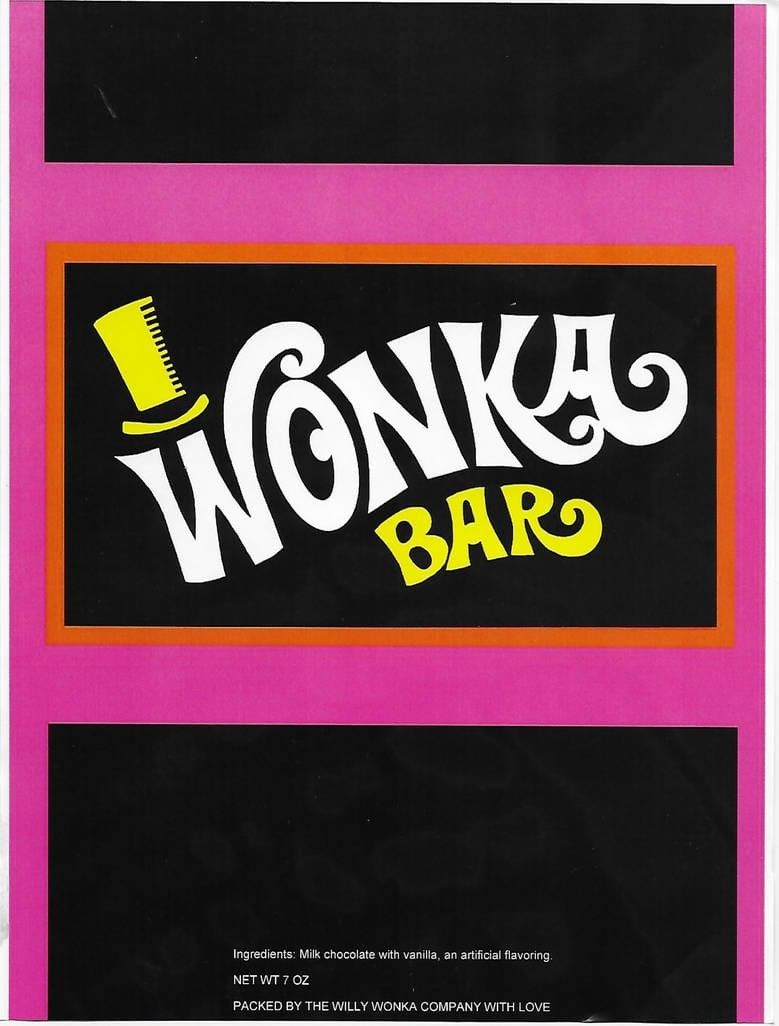 Wonka Bar pertaining to Printable Wonka Bar Wrapper Free