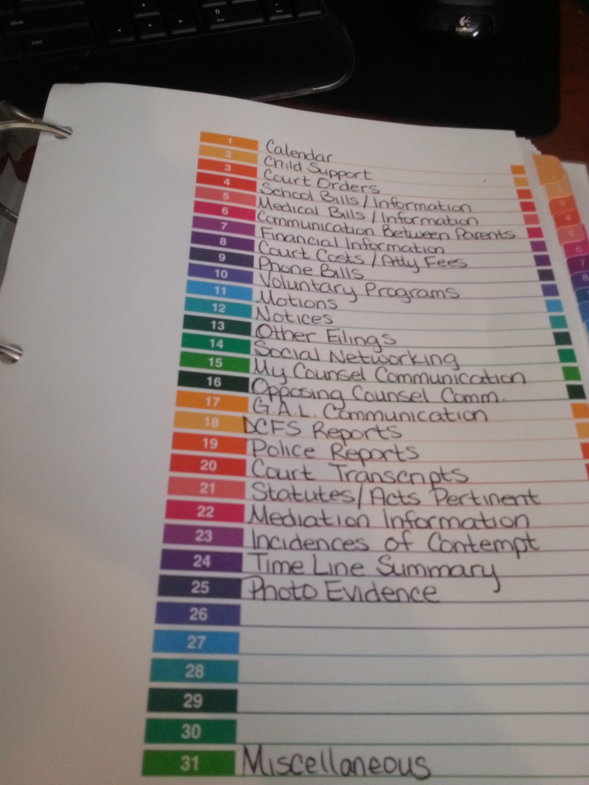 Working Supermom: Child Custody Court Binder with regard to Custody Binder Printables Free