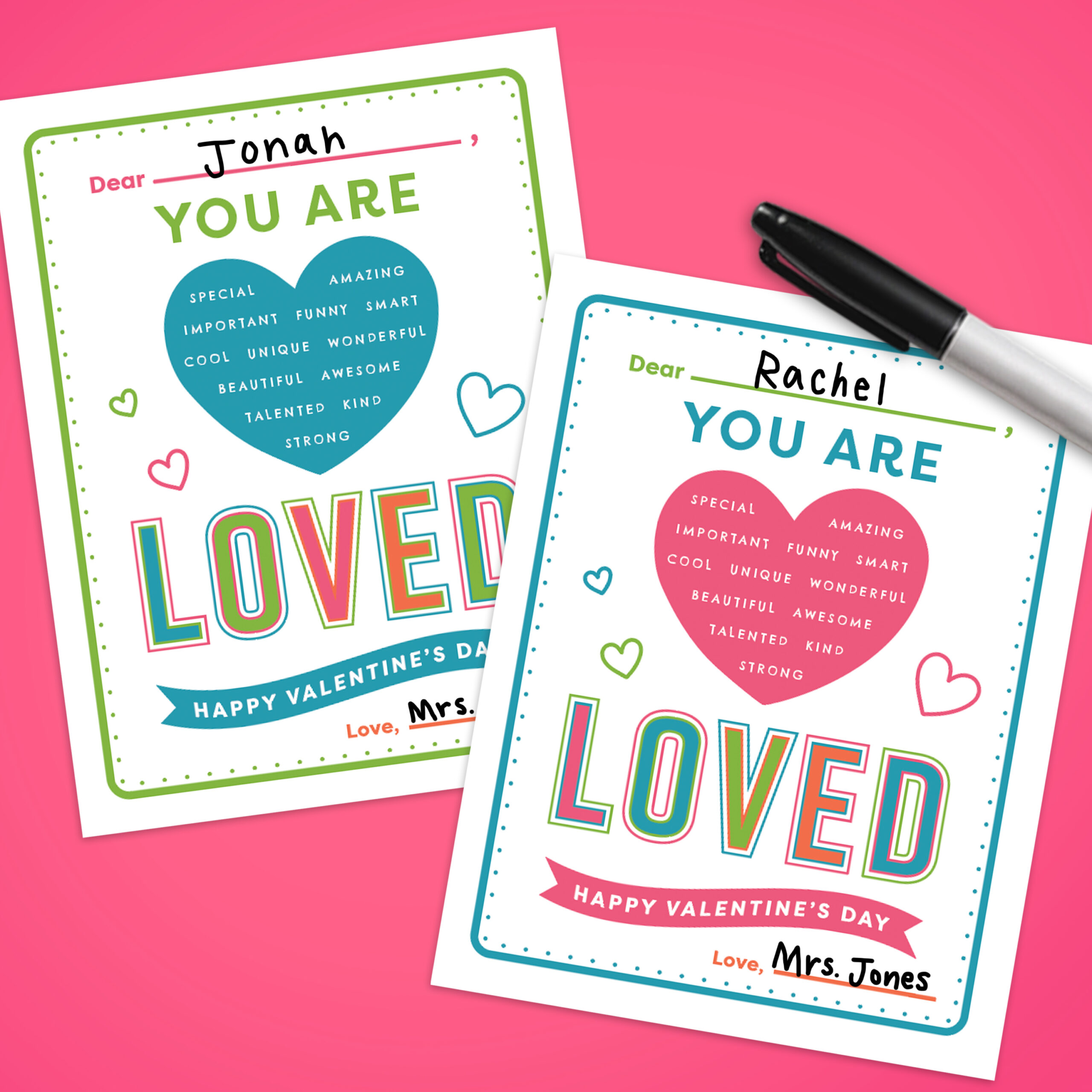 You Are Loved” Valentine&amp;#039;S Postcards - Free Printable Download inside You Are Loved Free Printable