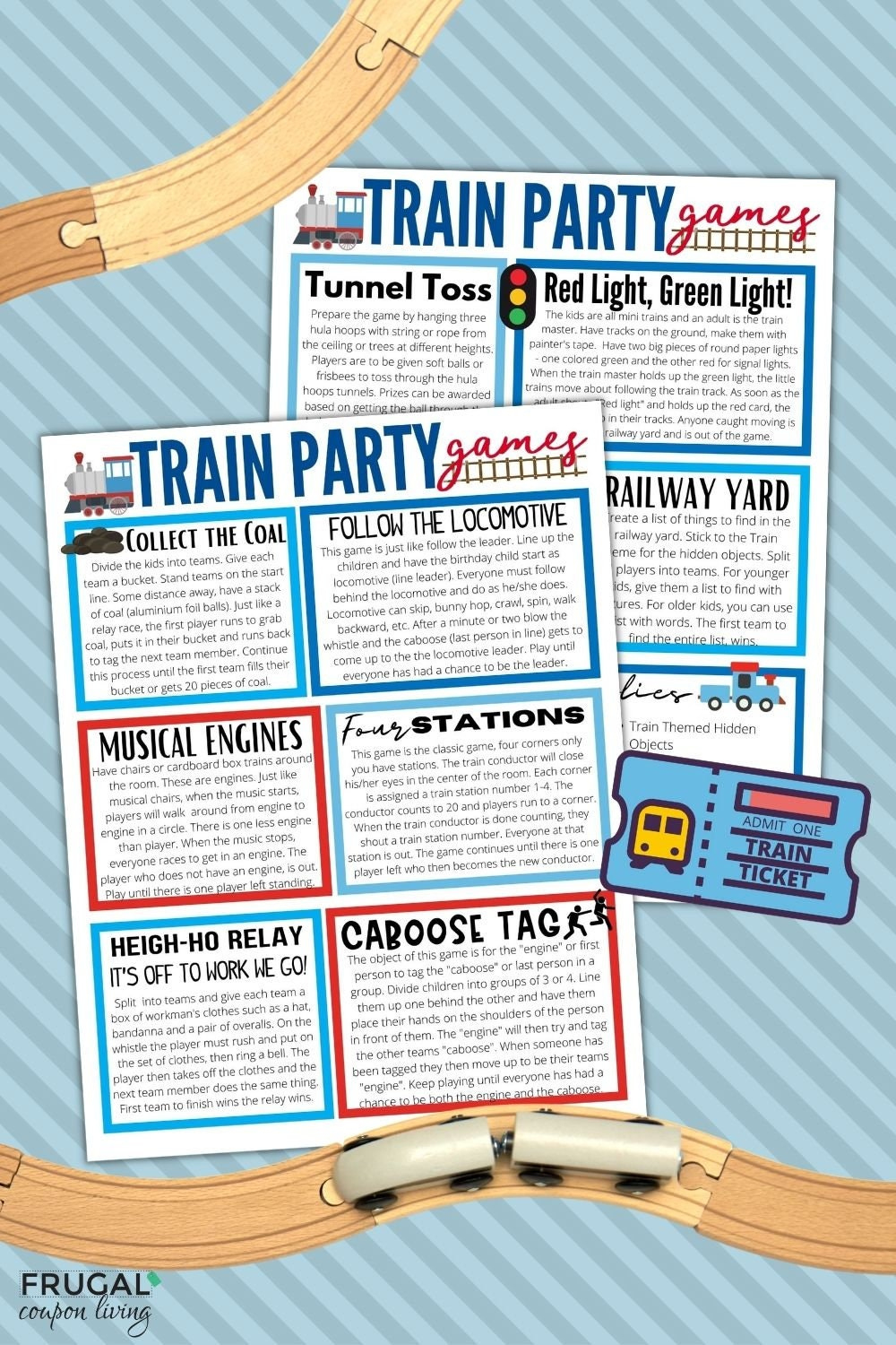 Zug-Geburtstags-Party-Spiele Wegbeschreibung &amp;amp; Lieferliste | 10 regarding Free Printable Play Train Tickets
