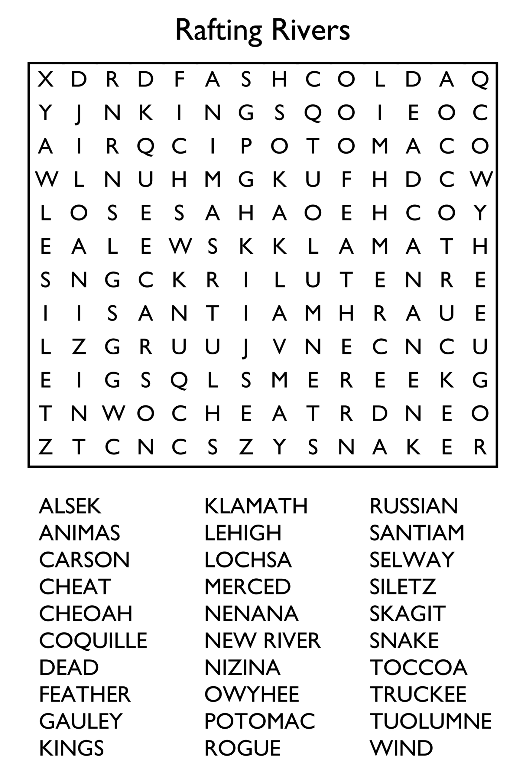 10 Free Printable Word Search Puzzles within Free Large Printable Word Searches