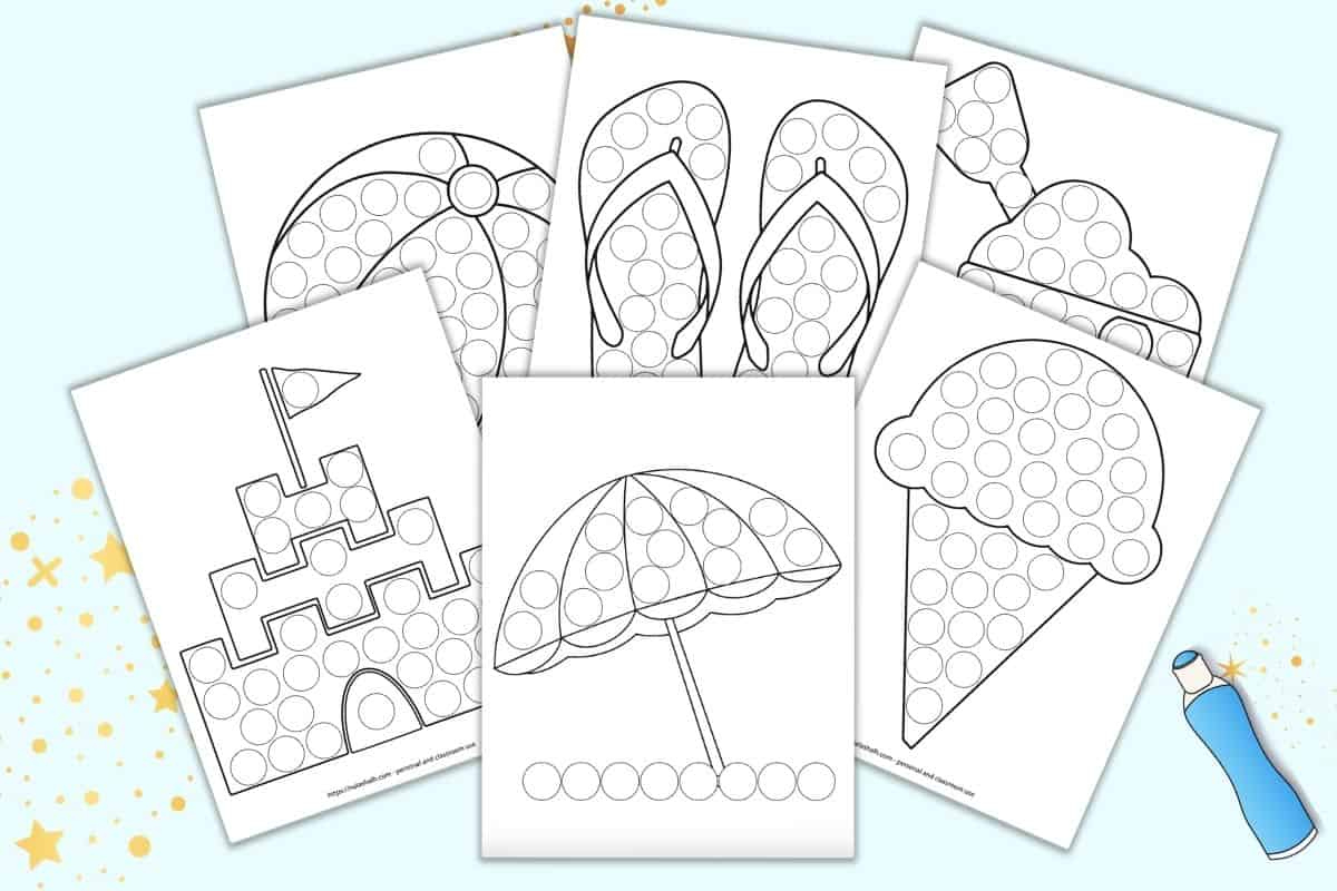 11+ Free Printable Summer Dot Marker Coloring Pages - The Artisan Life intended for Do a Dot Free Printables Summer
