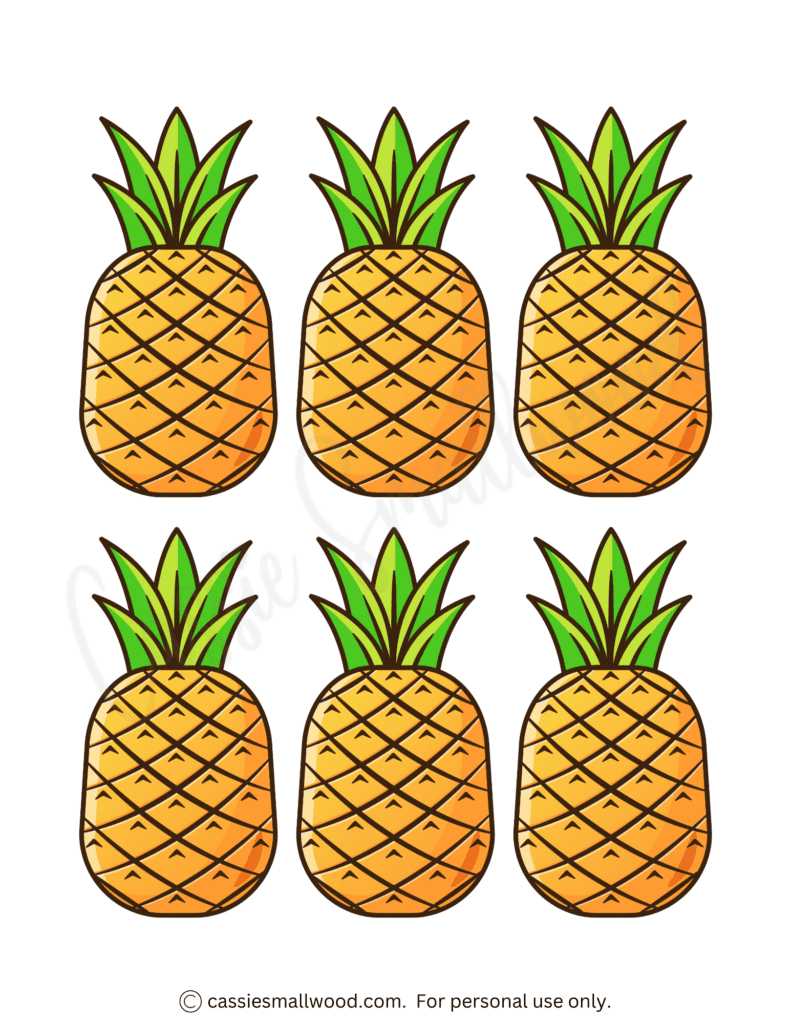 12 Cute Pineapple Templates (Free Printable) - Cassie Smallwood for Free Printable Pineapple Pictures