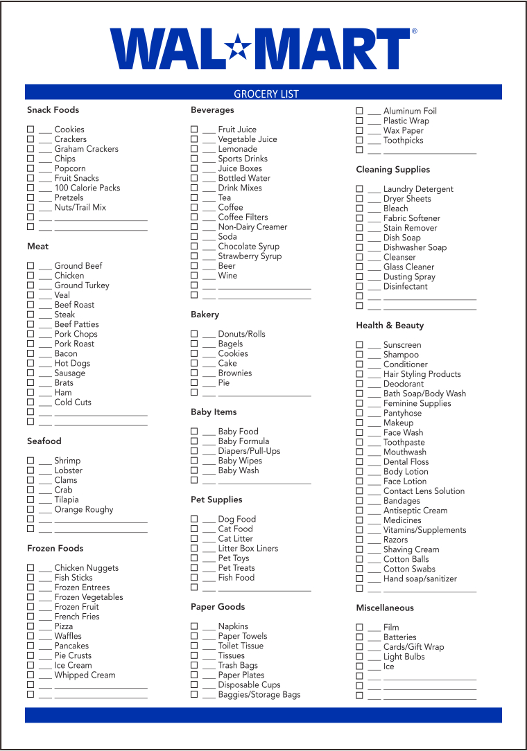 13 Best Grocery List Printable Ideas | Grocery List Printable intended for Free Printable Walmart Shopping List