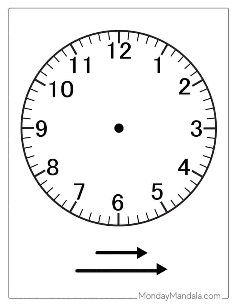 14 Printable Clock Faces (Free Pdfs To Download &amp;amp; Print) intended for Free Printable Clock Hands
