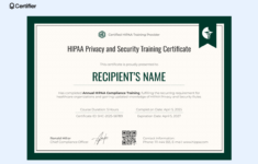 15 Hipaa Training Certificate Templates To Print intended for Free Hipaa Training Materials Printable