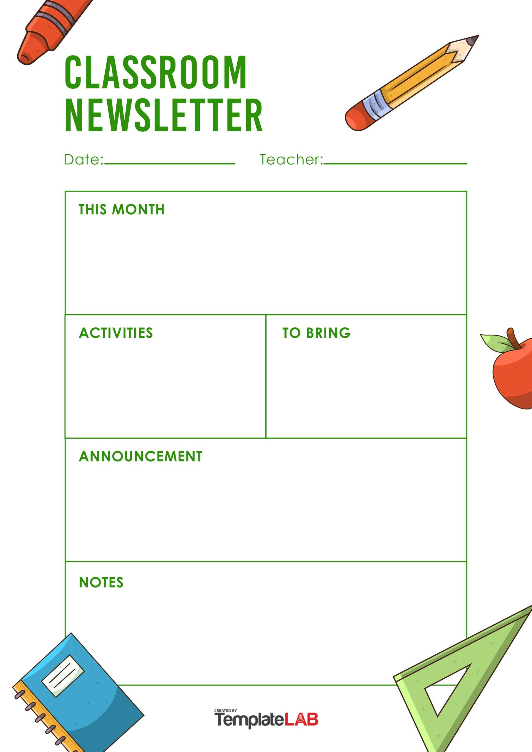 19 Creative Preschool Newsletter Templates (Free) with regard to Free Printable Newsletter Templates For Preschool Teachers