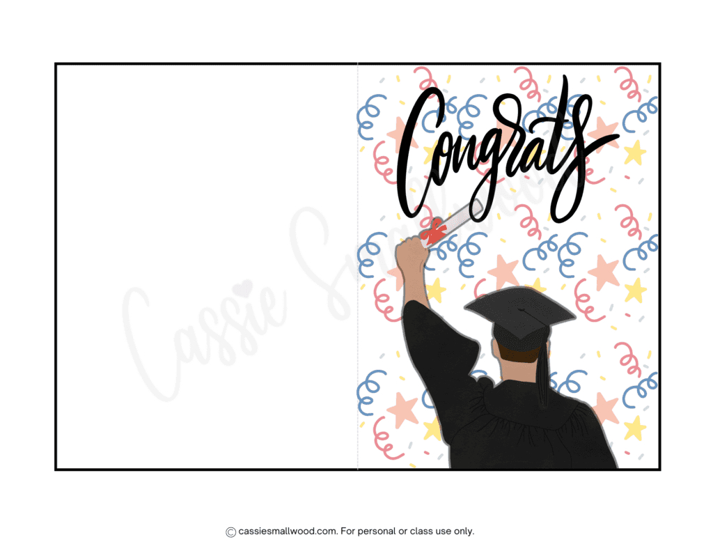 20 Free Printable Graduation Cards - Cassie Smallwood pertaining to Free Printable Cap And Gown