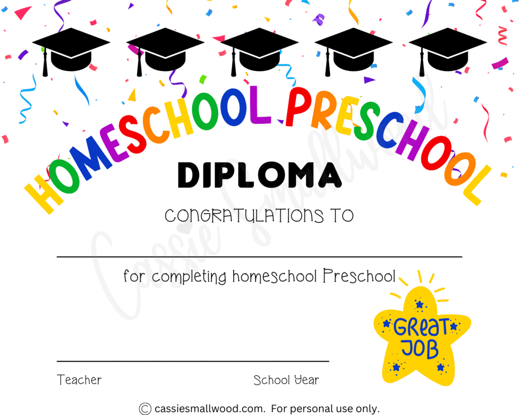 20 Preschool And Kindergarten Graduation Certificates (Free intended for Free Preschool Graduation Printables