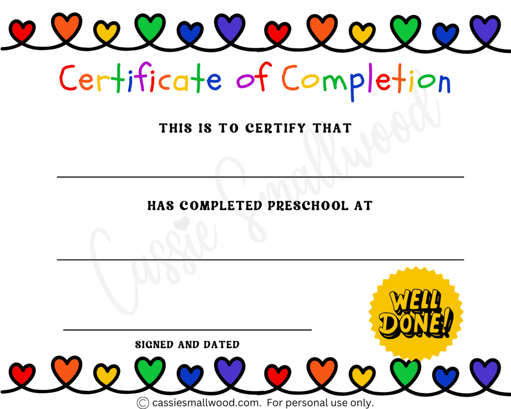 20 Preschool And Kindergarten Graduation Certificates (Free within Free Printable Preschool Certificates
