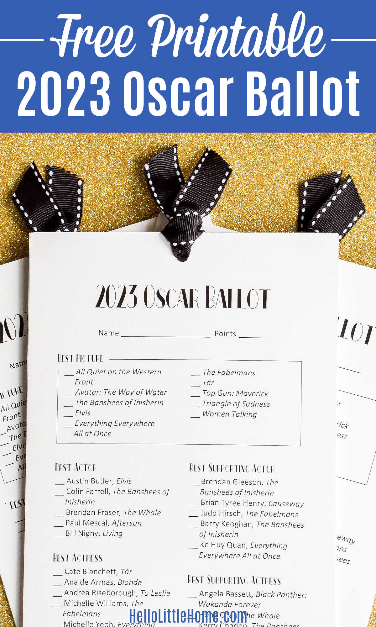 2023 Oscar Ballot (Free Printable) | Hello Little Home within Free Oscar Printables