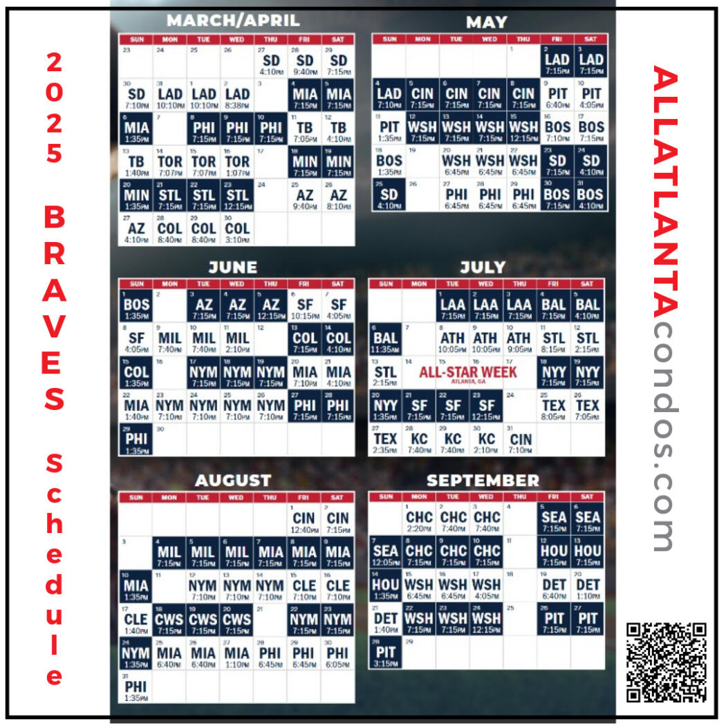 2025 Atlanta Braves Schedule inside Free Printable Atlanta Braves Schedule