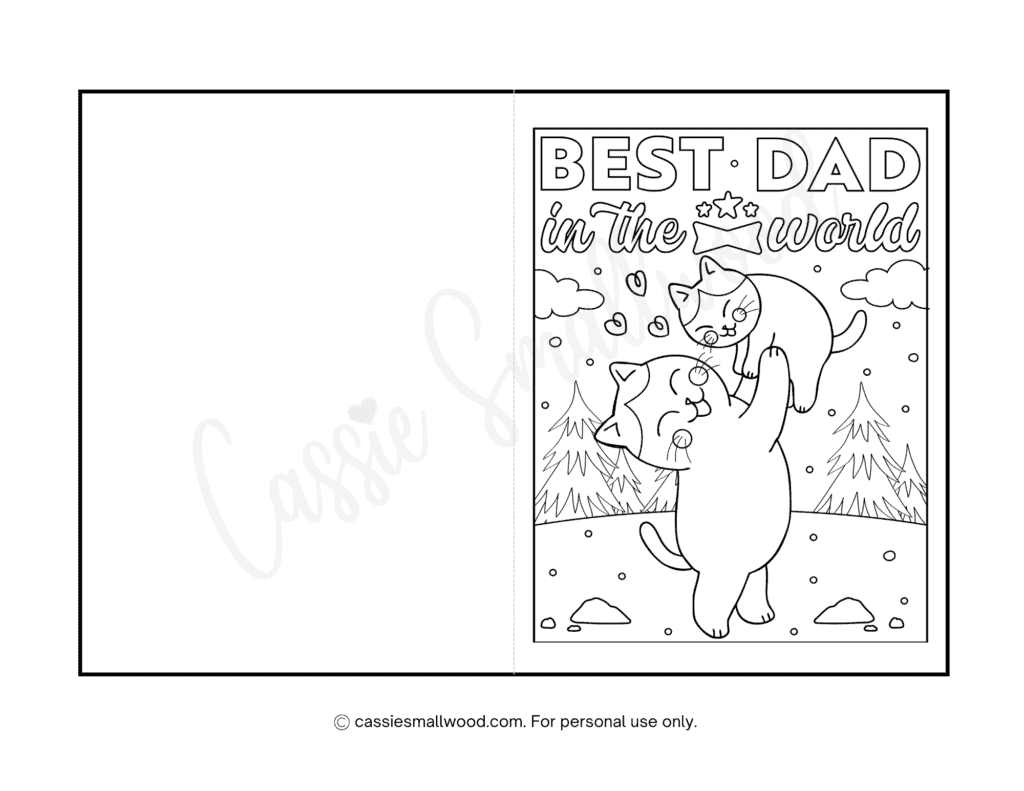 21 Cute Free Printable Father&amp;#039;S Day Cards To Color - Cassie Smallwood inside Free Printable Fathers Day Cards From the Cat
