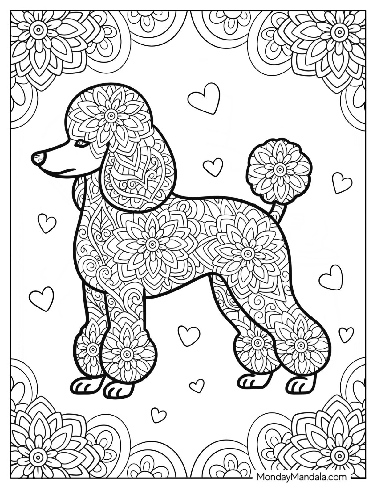 24 Poodle Coloring Pages (Free Pdf Printables) regarding Free Printable Poodle Pattern