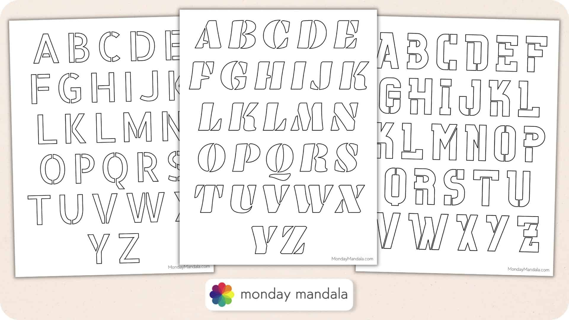 250 Letter &amp;amp; Number Stencils (Free Pdf Printables) intended for 1 Inch Stencil Letters Printable