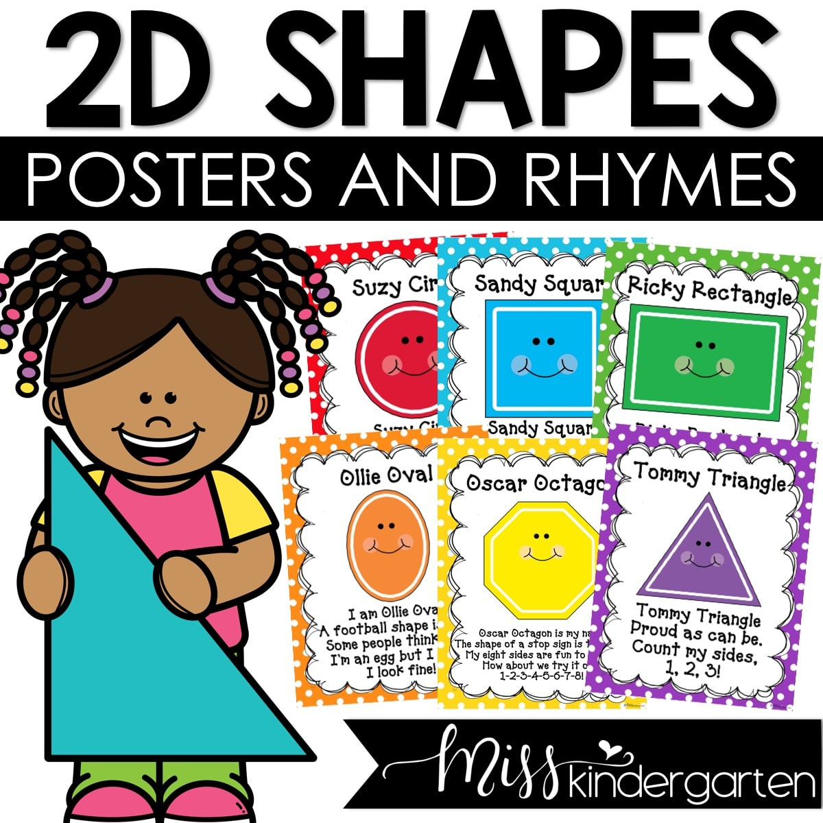 2D Shape Posters And Rhymes - Miss Kindergarten intended for Free Printable 2D Shape Posters